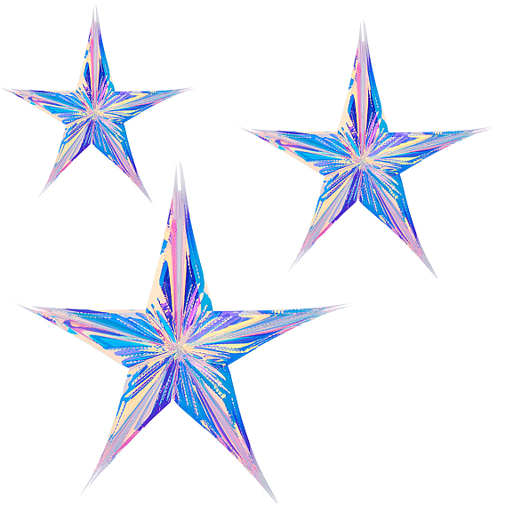 3 шт. 3 стили пластиковые подвесные украшения в виде звезд, для праздничных украшений