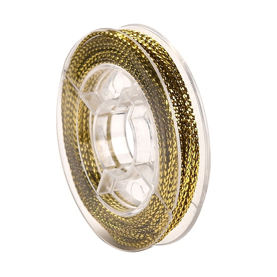 Плетеная неэластичная нить для бисероплетения, металлическая нить, вышивка нитью, 0.6 мм, около 10.93 ярдов (10 м) / рулон