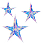 3 шт. 3 стили пластиковые подвесные украшения в виде звезд, для праздничных украшений