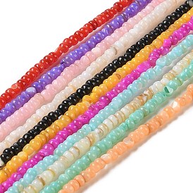 Natural Freshwater Shell Beads Strands, Dyed, Rondelle