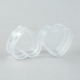 Heart Transparent Plastic Refillable Container, Portable Travel Lipstick Face Cream Jar