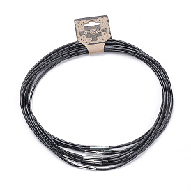 Coton ciré création de collier cordon, avec 304 fermoirs inox , couleur inox