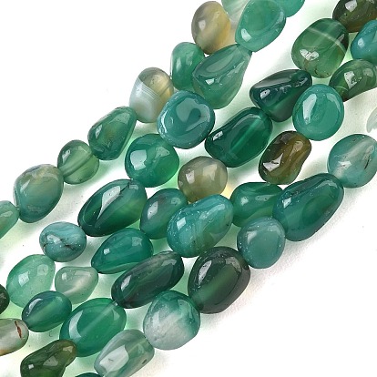 Vert naturel onyx agate perles brins, teints et chauffée, pierre tombée, nuggets