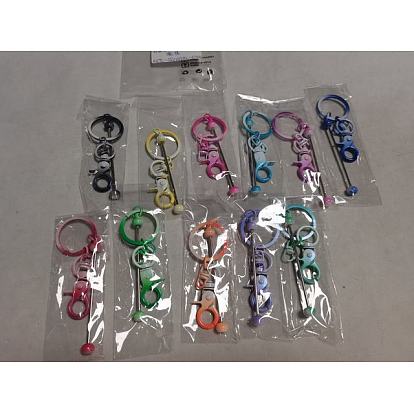11 piezas 11 llavero de barra con cuentas de aleación de color degradado de colores para manualidades y fabricación de joyas, con cierre de langosta
