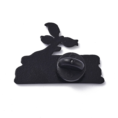 Fábrica de China Alfiler de esmalte de árbol, lindo broche de aleación de esmalte para mochilas de ropa, negro 23x32x11 mm a granel en línea -