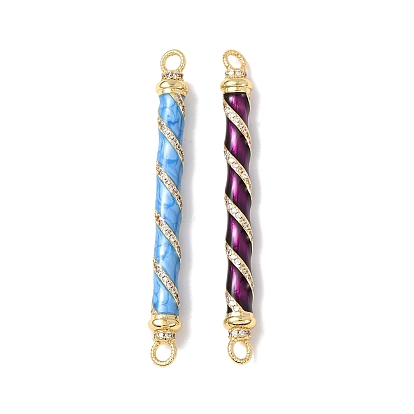 Шармы-соединители из латуни с микропаве из прозрачного кубического циркония, подвески-палочки с эмалью, реальный 18 k позолоченный, без кадмия и без свинца, стойки покрытие, долговечный