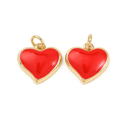 Латунь эмаль подвески, сердце прелести, стойки покрытие, долговечный, без свинца и без кадмия, с целью перехода в кольце