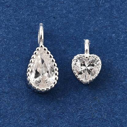 925 подвески из стерлингового серебра с прозрачными кубическими цирконами, серебряный цвет гальваническим