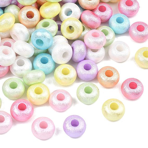 Текстурированные непрозрачные бусины из АБС-пластика, имитирующие жемчуг, рондель