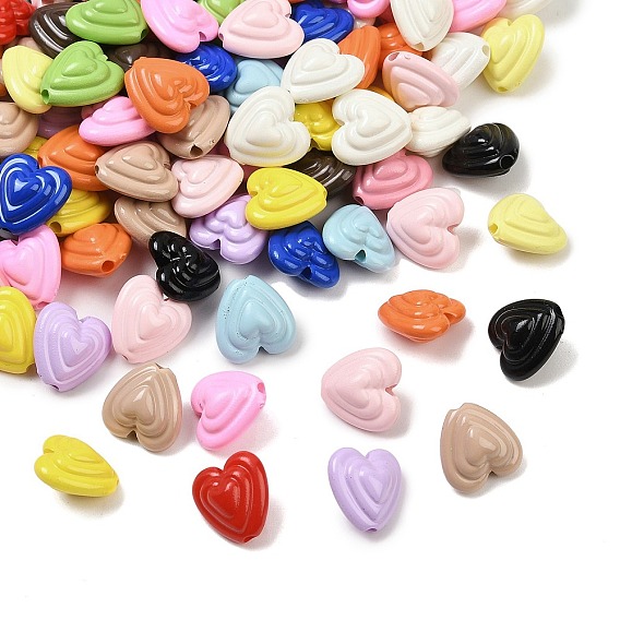 Непрозрачные акриловые бусины, сердце