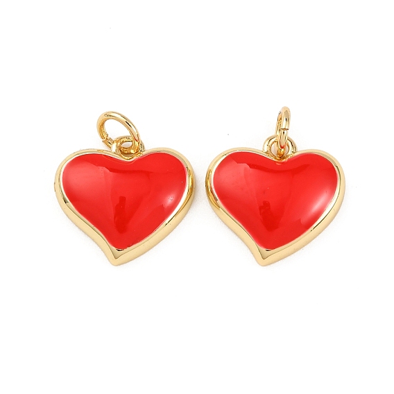 Латунь эмаль подвески, сердце прелести, стойки покрытие, долговечный, без свинца и без кадмия, с целью перехода в кольце