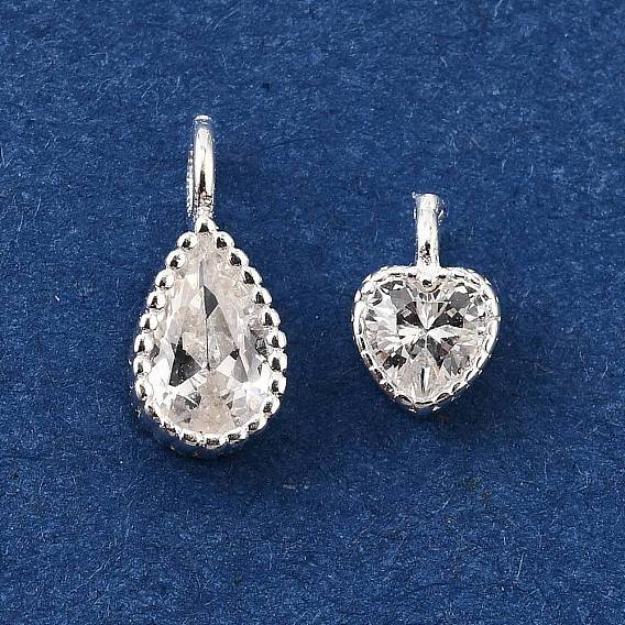 925 подвески из стерлингового серебра с прозрачными кубическими цирконами, серебряный цвет гальваническим