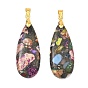 Окрашенный натуральный регалит / имперская яшма / подвески из яшмы с морскими осадками, красочные подвески в форме капли с латунными защелками