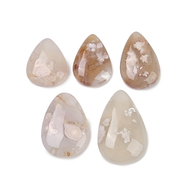 Натуральные кабошоны из агата сакуры, слеза