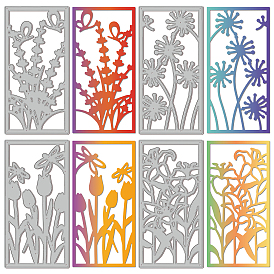 2 шт 2 стили трафареты для штампов из углеродистой стали, для diy scrapbooking, Фотоальбом, декоративная бумага для тиснения, цвет нержавеющей стали, прямоугольник с цветочным узором