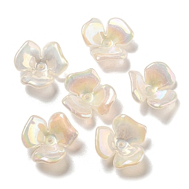 AB Color Plated Acrylic Beads, Flower