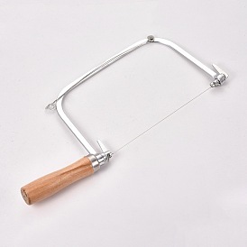 Stainless Steel String Cutter Saw Cutting Knife, with Wooden handle, for Soap Candle Wax Making