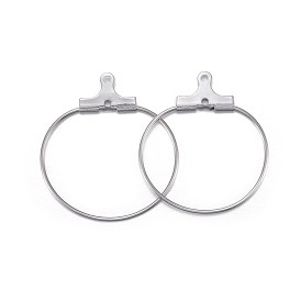 316 Surgical Stainless Steel Hoop Earring Findings, Ring