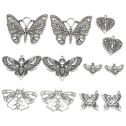 12 шт 6 подвески из цинкового сплава в тибетском стиле, полый бабочки