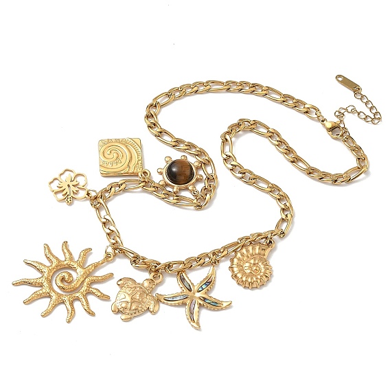 Океан 304 подвески из нержавеющей стали и пластика, имитация камня и натурального панциря пауа, солнечная черепаха, морская звезда для женщин, Перу