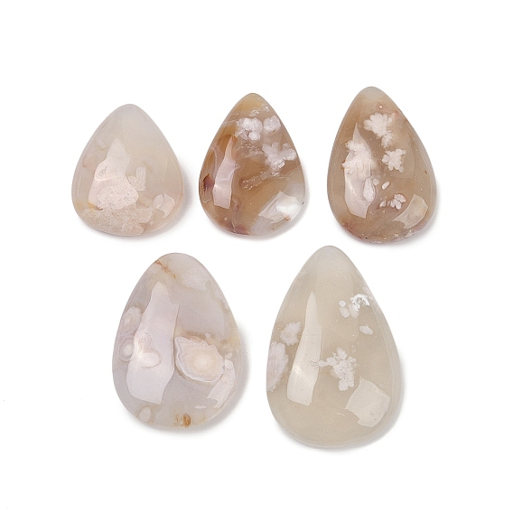 Натуральные кабошоны из агата сакуры, слеза