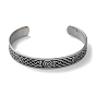 304 Stainless Steel Cuff Bangles, Enamel Trinity Knot Open Bangle