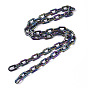 Acrylic Opaque Cable Chains, AB Color, Oval