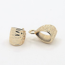 Bélières en alliage d'or léger sans nickel et sans plomb, cautions en boucle, Perles renflouer , plaqué longue durée, 14x9x8mm, Trou: 2mm, diamètre intérieur: 6x8 mm