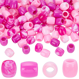 120шт. 4 цвета АБС-пластик имитация жемчуга европейские бусины, бусины с большим отверстием, баррель, два тона