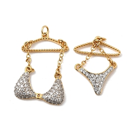 Подвески для одежды из латуни с микропаве из прозрачного кубического циркония, без свинца и без кадмия, долговечный