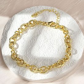 Латунные браслеты-цепочки с бесконечным звеном для женщин и мужчин, долговечный, стойки покрытие, без кадмия и без свинца