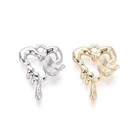 Подвески из сплава , сердце с бабочкой