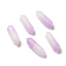Natürliche lila weiße jade heilsteine, Reiki-Energieausgleichs-Meditationstherapiestab, kein Loch, gefärbt, facettiert, doppelt abgeschlossene Punkte