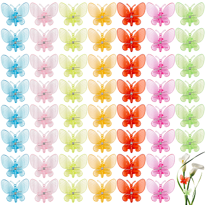 70шт. акриловые заколки-коготки, бабочка