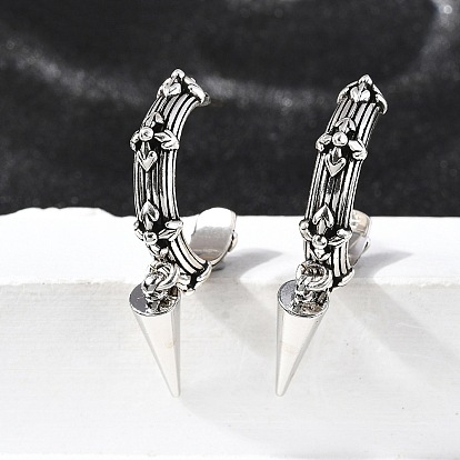 Серьги-гвоздики из латуни в форме буквы С с конусом, с эмалью, без свинца и без кадмия, долговечный