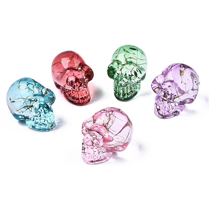 Electroplate K9 Glass Display Decorations, Drawbench, Skull, for Halloween