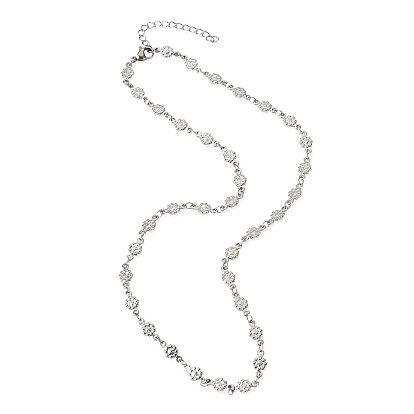 5.5мм 304 цепочка из нержавеющей стали с текстурированными цветочными звеньями, ионное покрытие (ip)