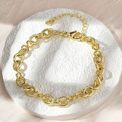 Латунные браслеты-цепочки с бесконечным звеном для женщин и мужчин, долговечный, стойки покрытие, без кадмия и без свинца