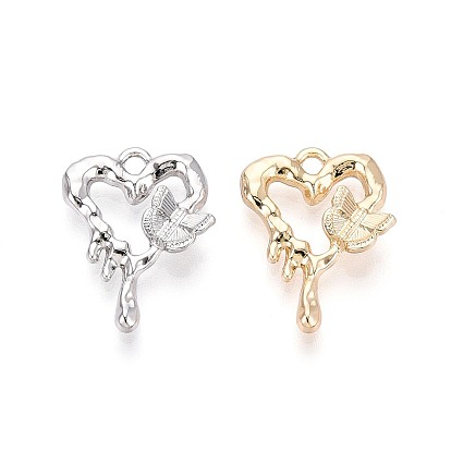 Подвески из сплава , сердце с бабочкой