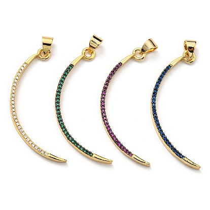 Laiton avec pendentifs zircone cubique, plaqué longue durée, sans plomb et sans cadmium, réel 18 k plaqué or, bâton plié