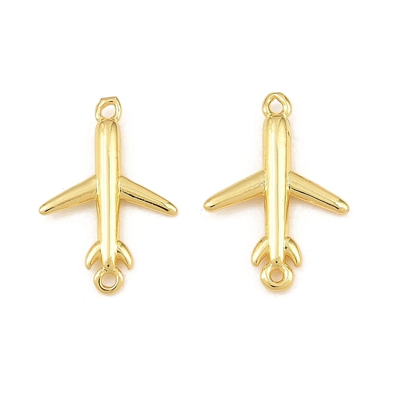 Brass Connector Charms, Airplane Links, Rack Plating, Long-Lasting Plated, Lead Free & Cadmium Free