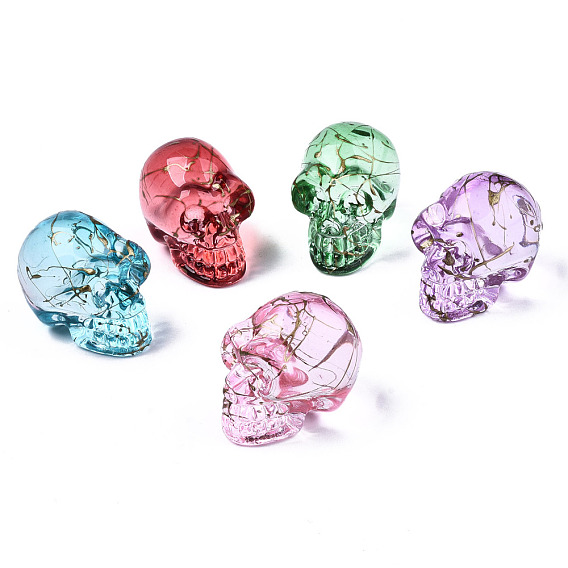 Electroplate K9 Glass Display Decorations, Drawbench, Skull, for Halloween