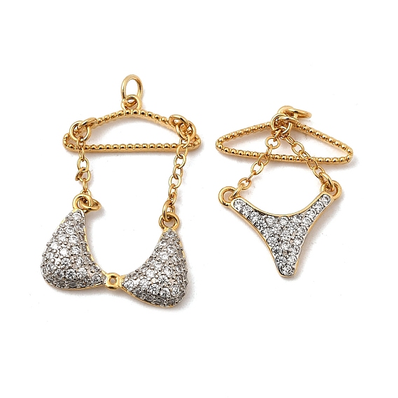 Подвески для одежды из латуни с микропаве из прозрачного кубического циркония, без свинца и без кадмия, долговечный