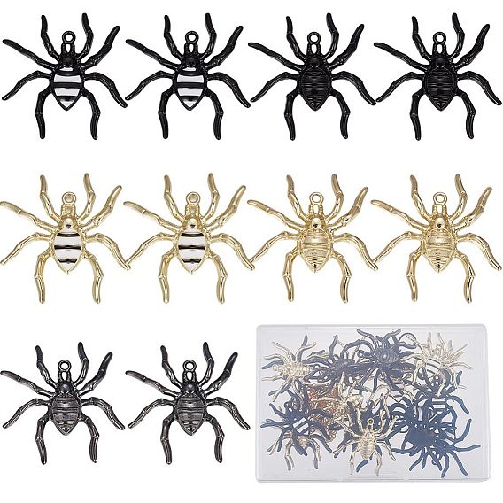 20 шт 5 стили подвески из сплава эмали, очарование паука