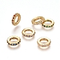 Golden Plated Brass Micro Pave Cubic Zirconia Ling Rings, Long-Lasting Plated, Ring