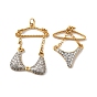 Подвески для одежды из латуни с микропаве из прозрачного кубического циркония, без свинца и без кадмия, долговечный