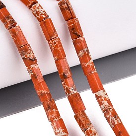 Dyed Synthetic Imperial Jasper Beads Strands, Hexagonal Prism