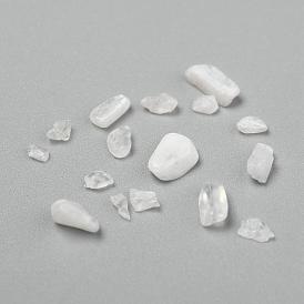 Natural White Moonstone Chip Beads, No Hole/Undrilled