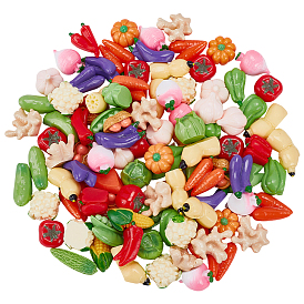 Непрозрачные кабошоны из смолы, имитация овощей, разнообразные