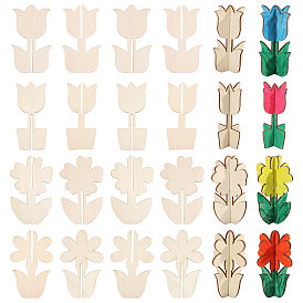 Незаконченные пустые деревянные украшения, цветок